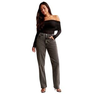 Abercrombie & Fitch Curve Love Ultra High Rise 90s Vintage Straight Jean SZ 30